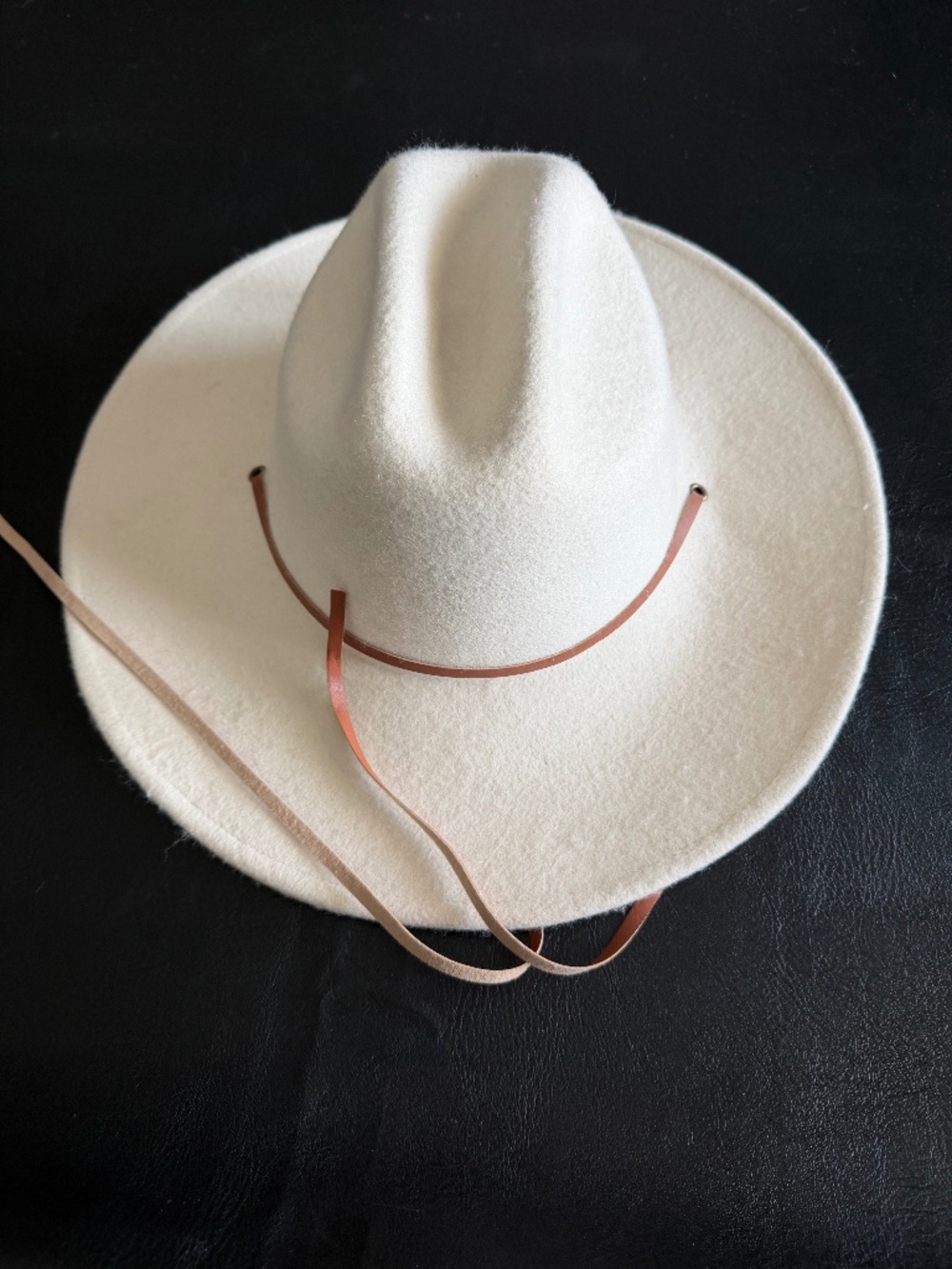 Anthropologie Wool Fedora Ivory Cream Cowgirl Hat